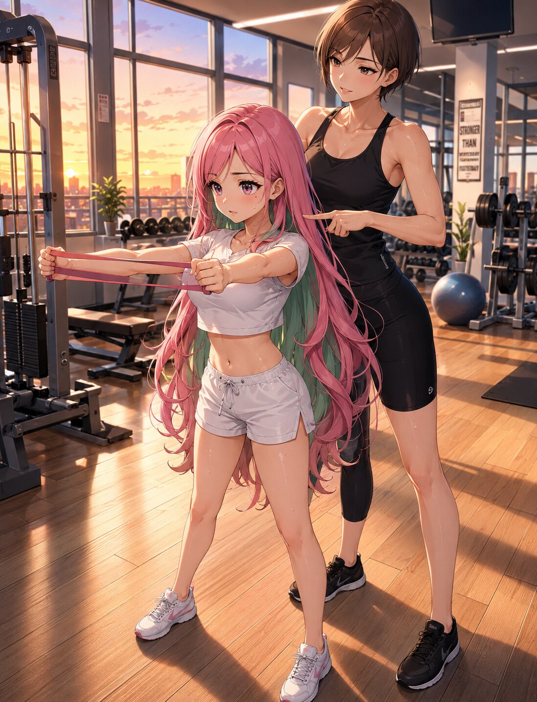 事務仕事終わりにジムに通う女の子