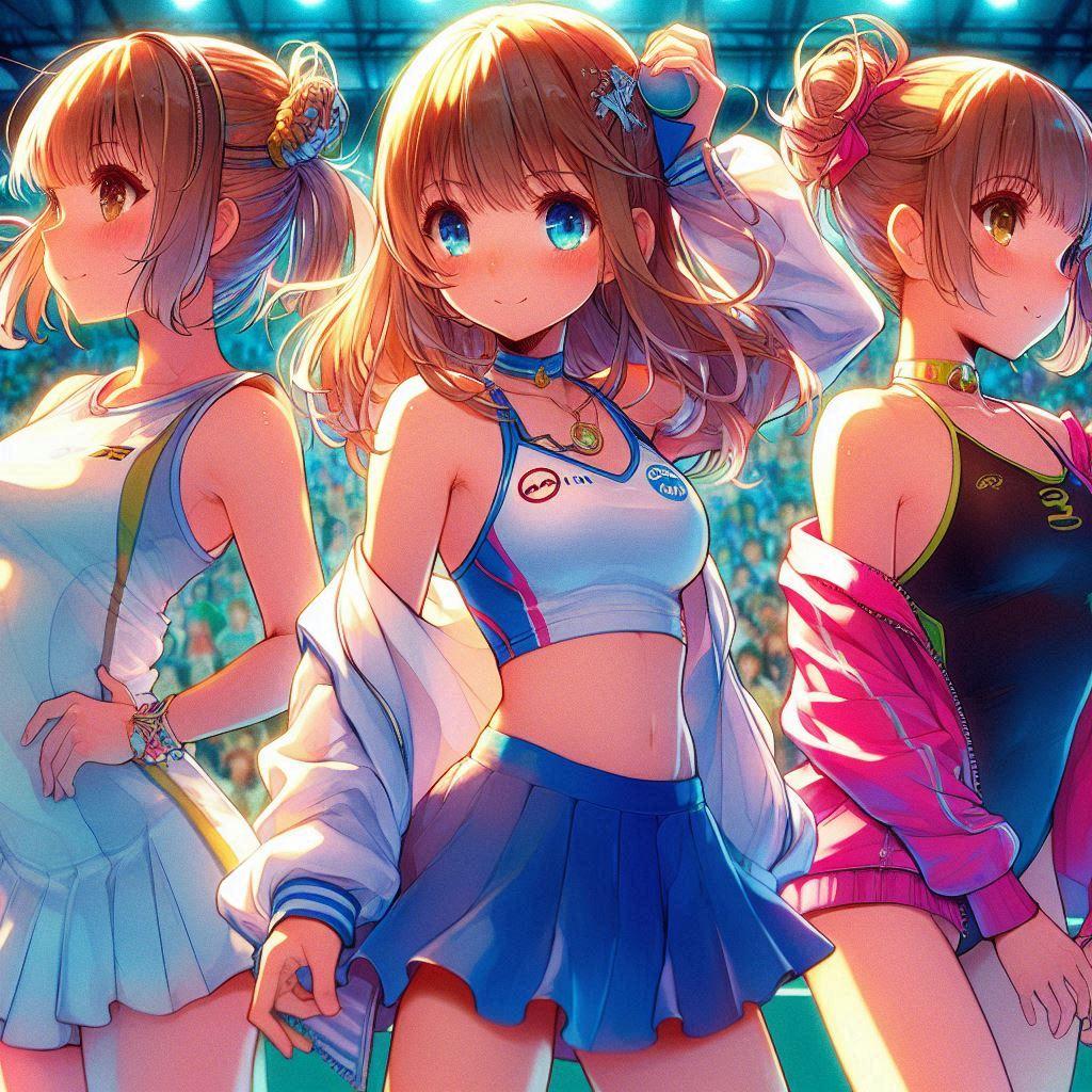 スポーツ三姉妹 | の人気AIイラスト・グラビア
