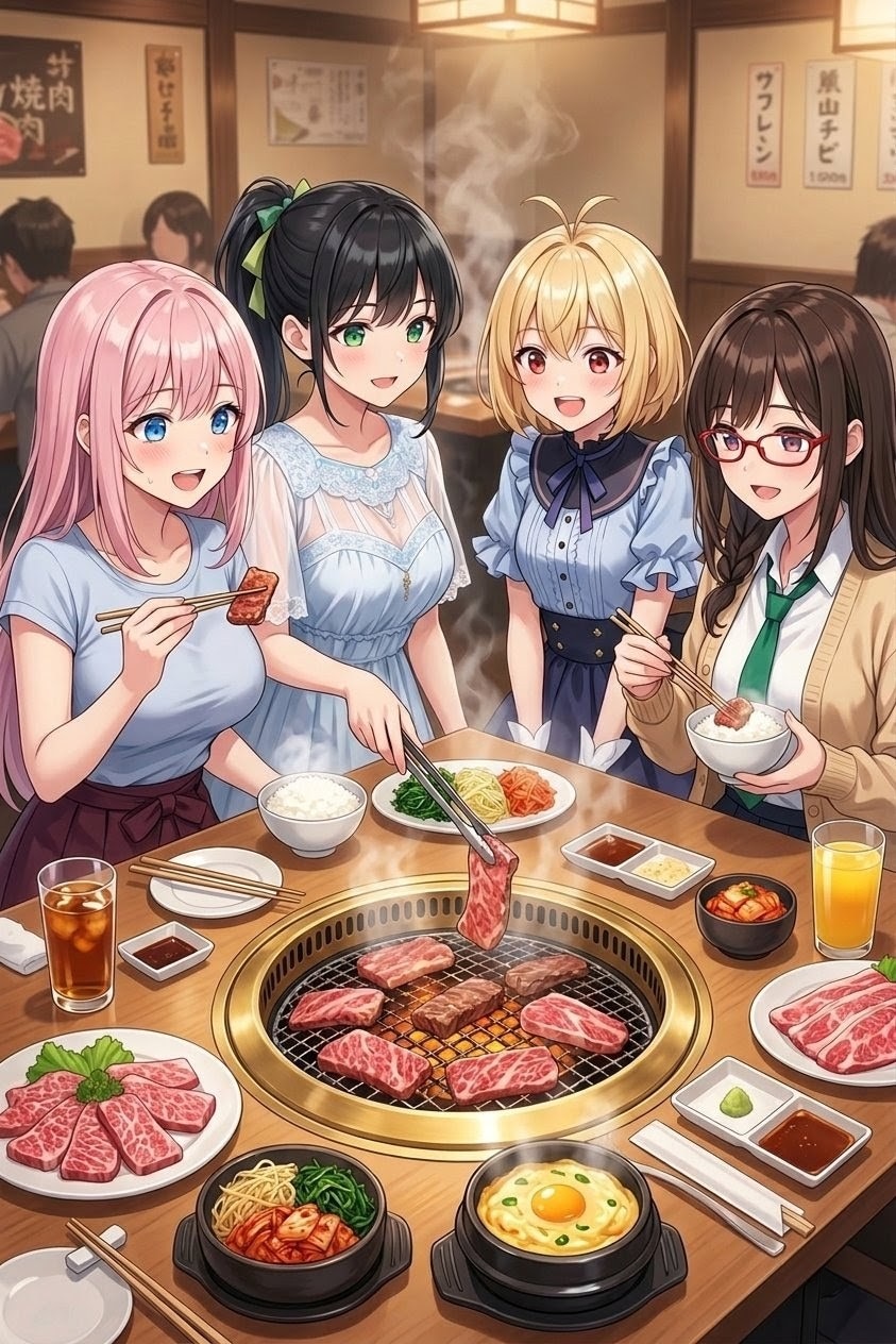 みんなで色々食べたり | の人気AIイラスト・グラビア