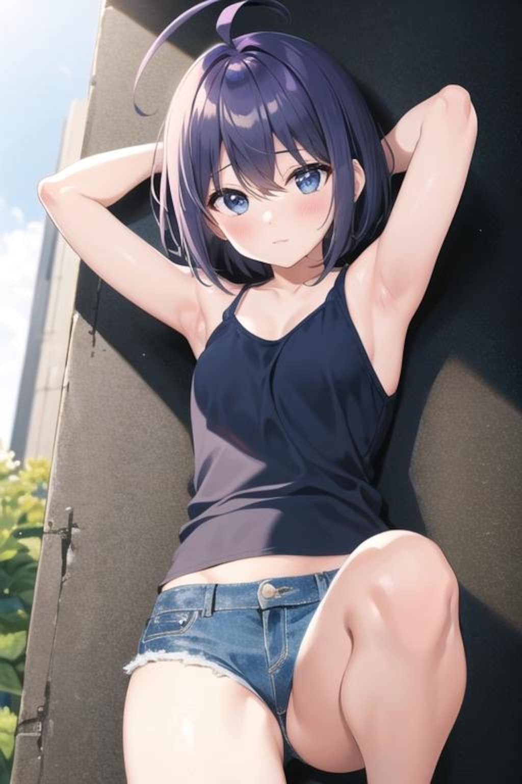 公園黒髪娘（522）
