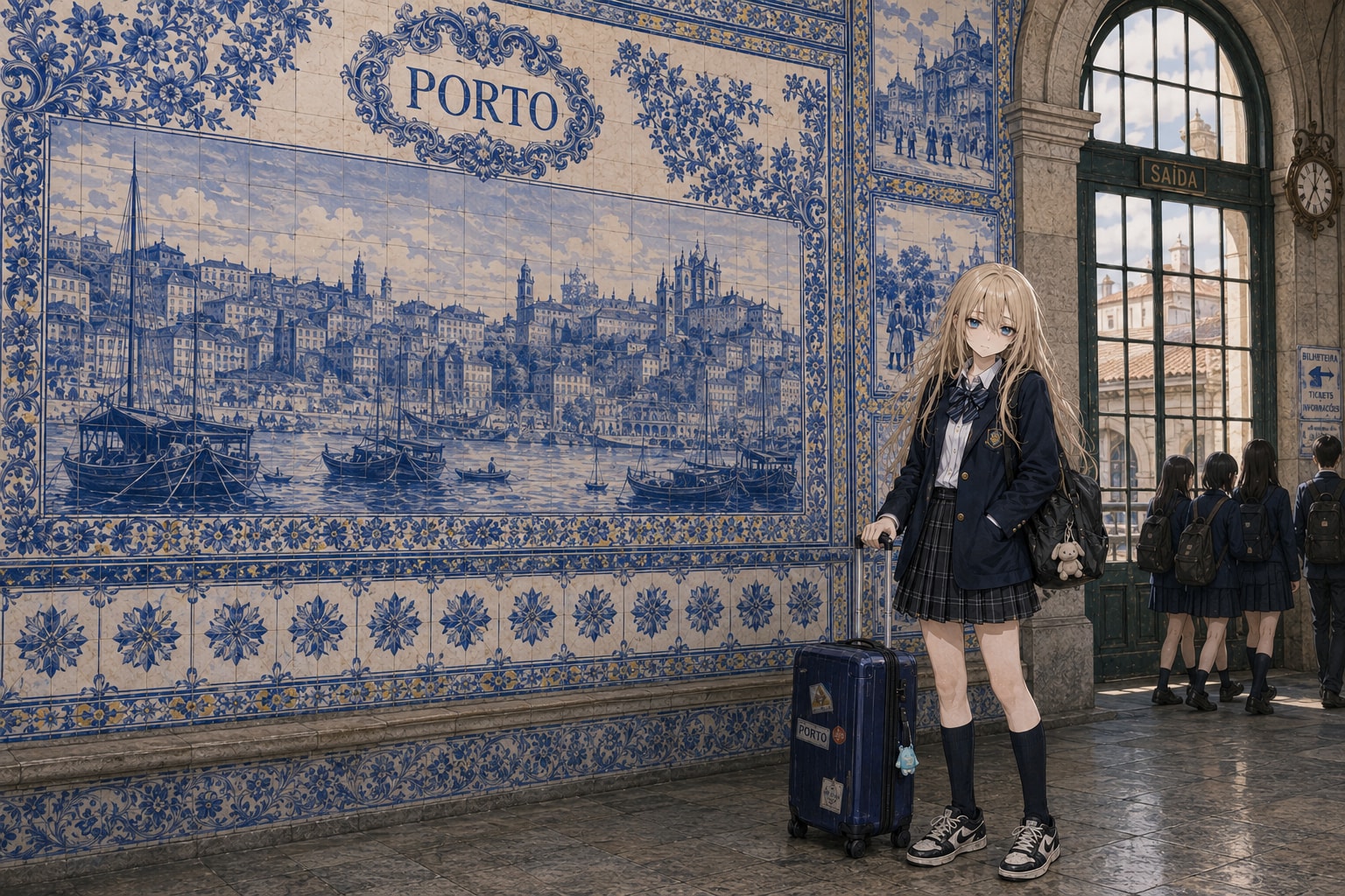 残念美人な疲れた視線の金髪少女とAzulejo | の人気AIイラスト・グラビア