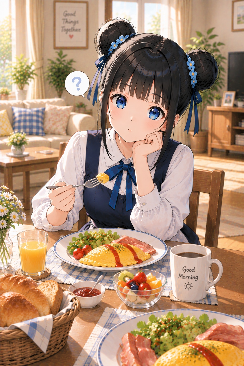 おだんごちゃん🍡✨と朝ごはん🍚✨　9/16 | の人気AIイラスト・グラビア