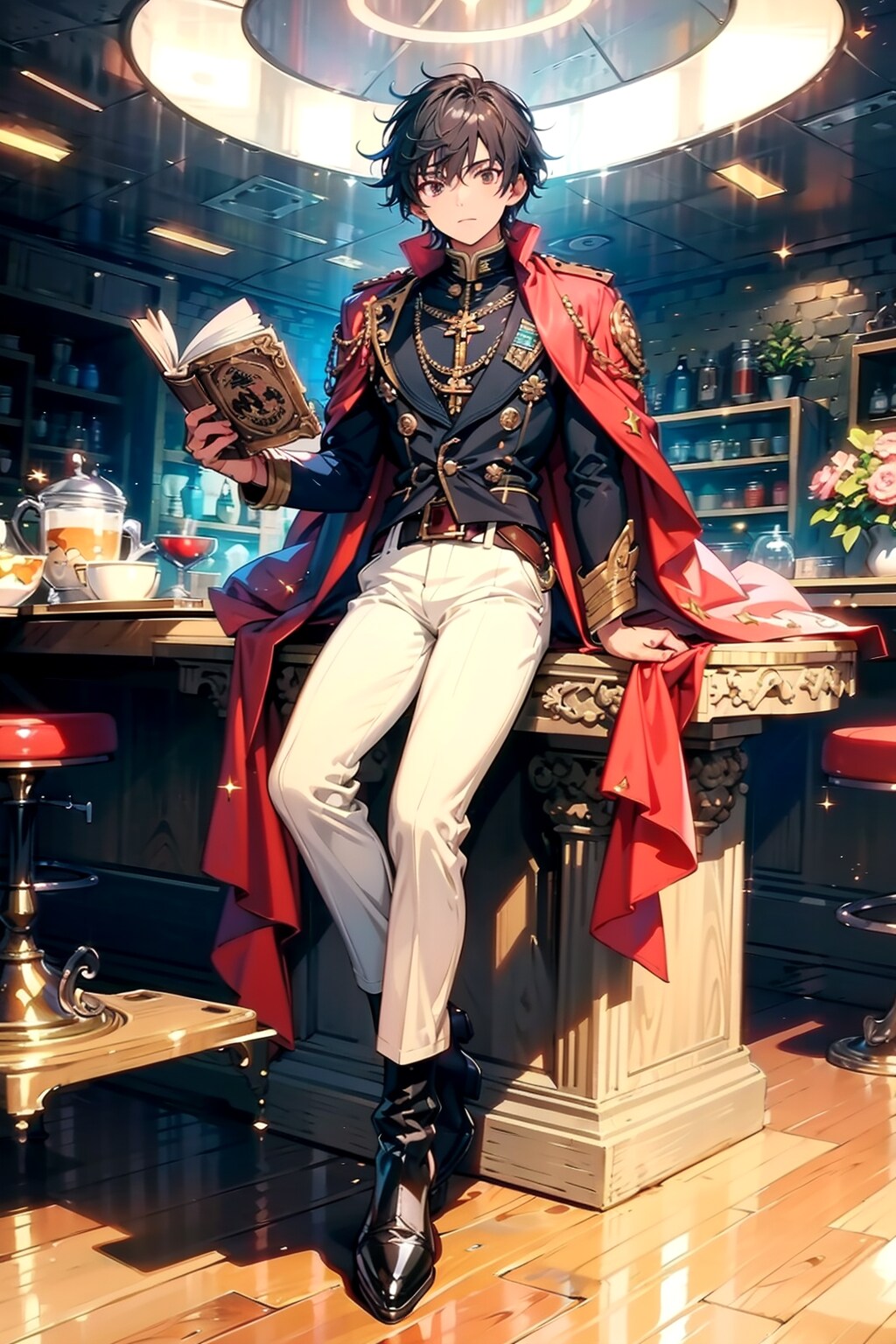 ファンタジーな洞窟地下、大きな男性学者2-3-4-2 | の人気AIイラスト・グラビア