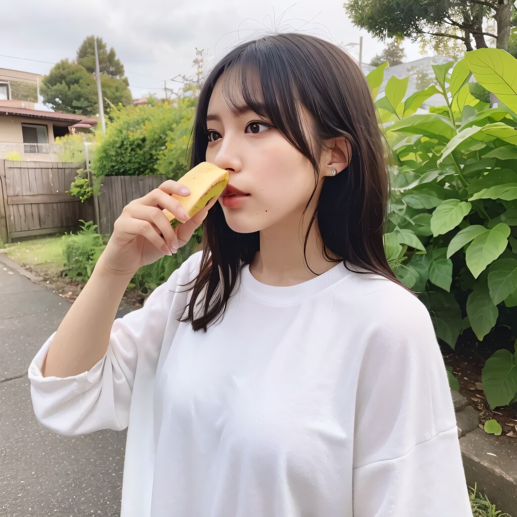 黒髪ロングでバナナの美女２１