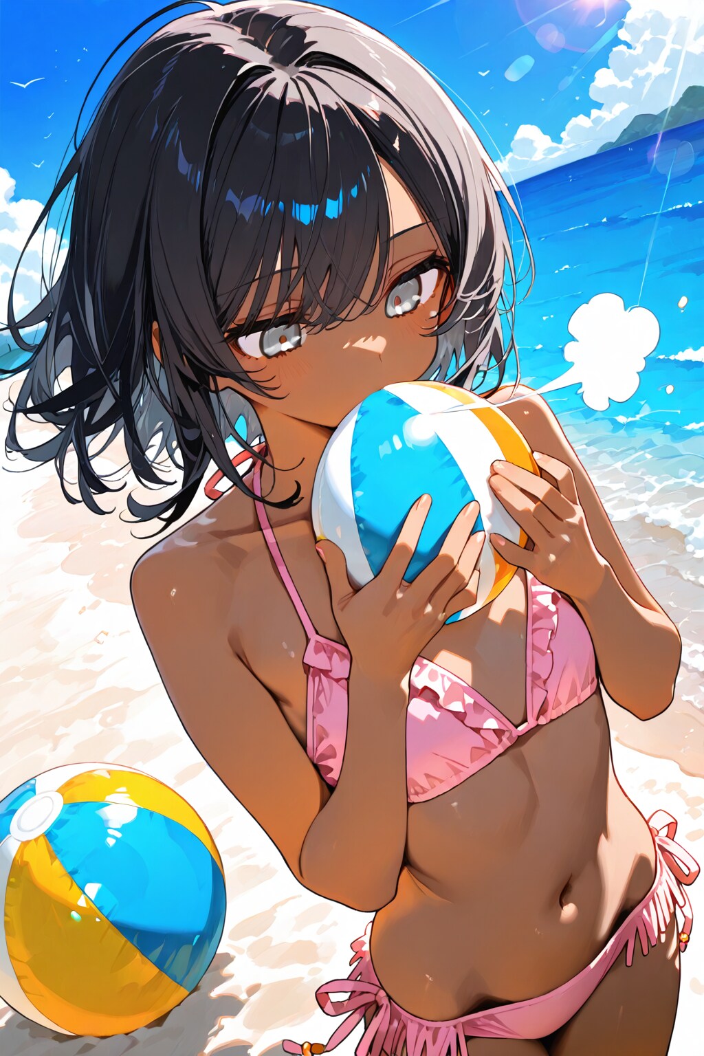 ビーチボールを膨らませよう　その２