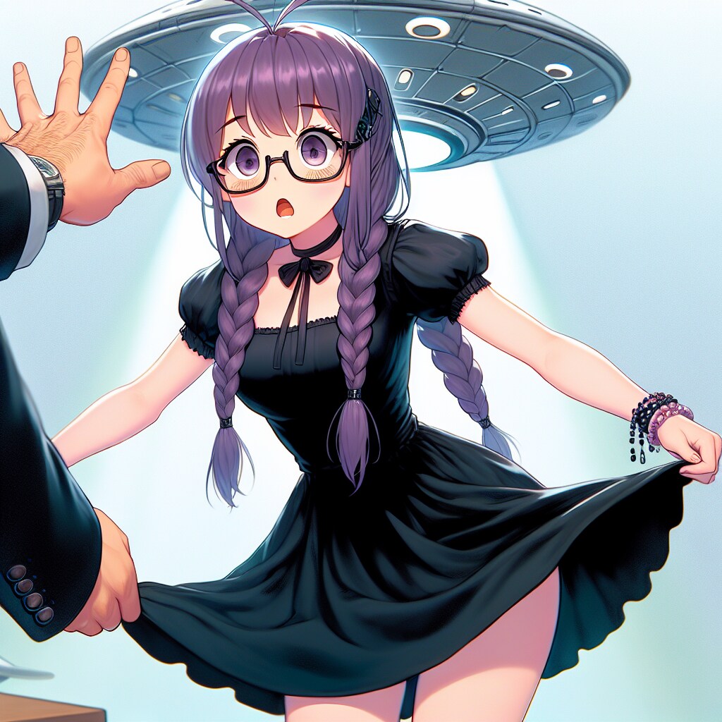 UFO、三つ編み女子を捕まえる