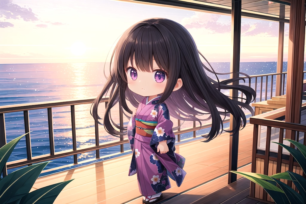 旅館の黒髪美人【おちびver】