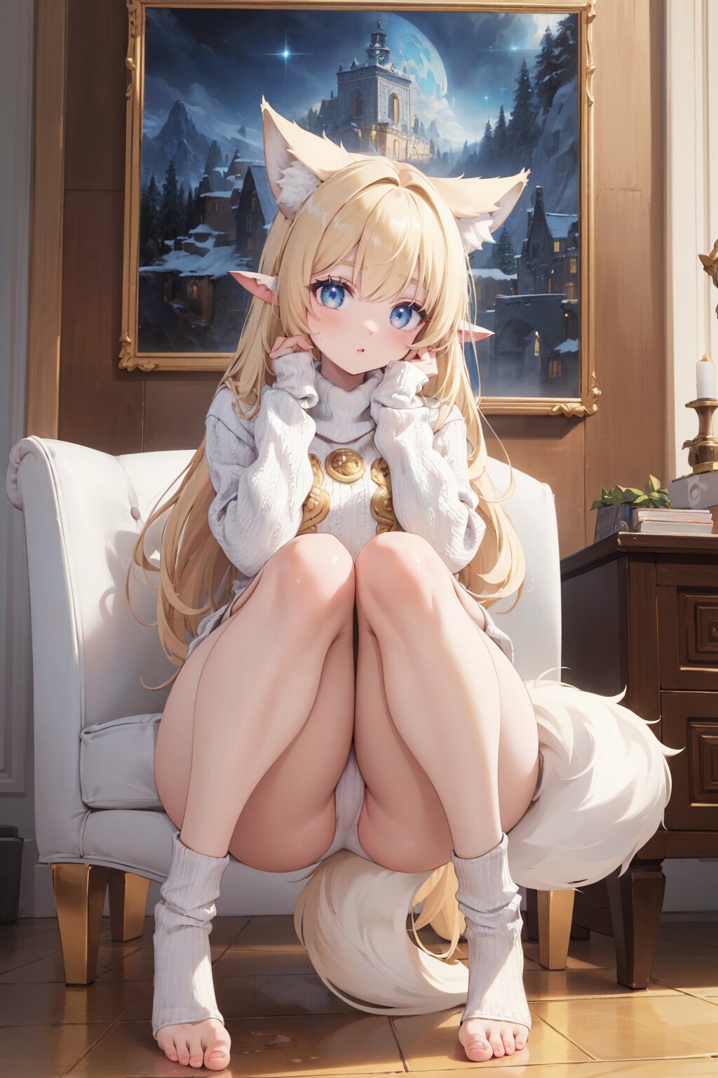 涼しげニットのケモ耳おんなのこ(hibiscusmix_3497)その１