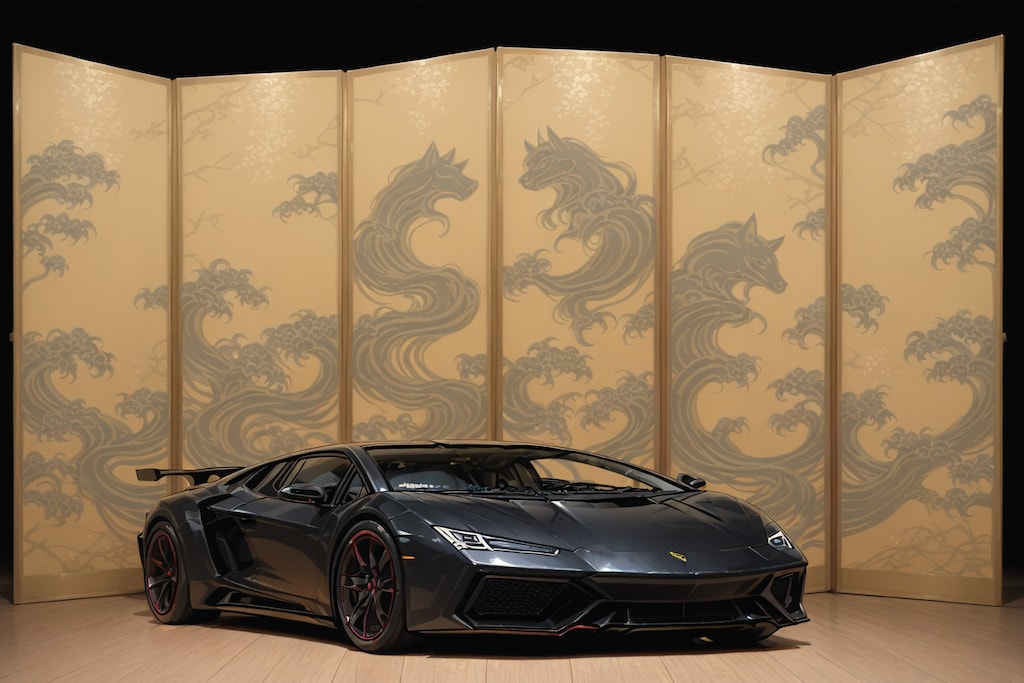 -Halloweenスーパーカー屏風-