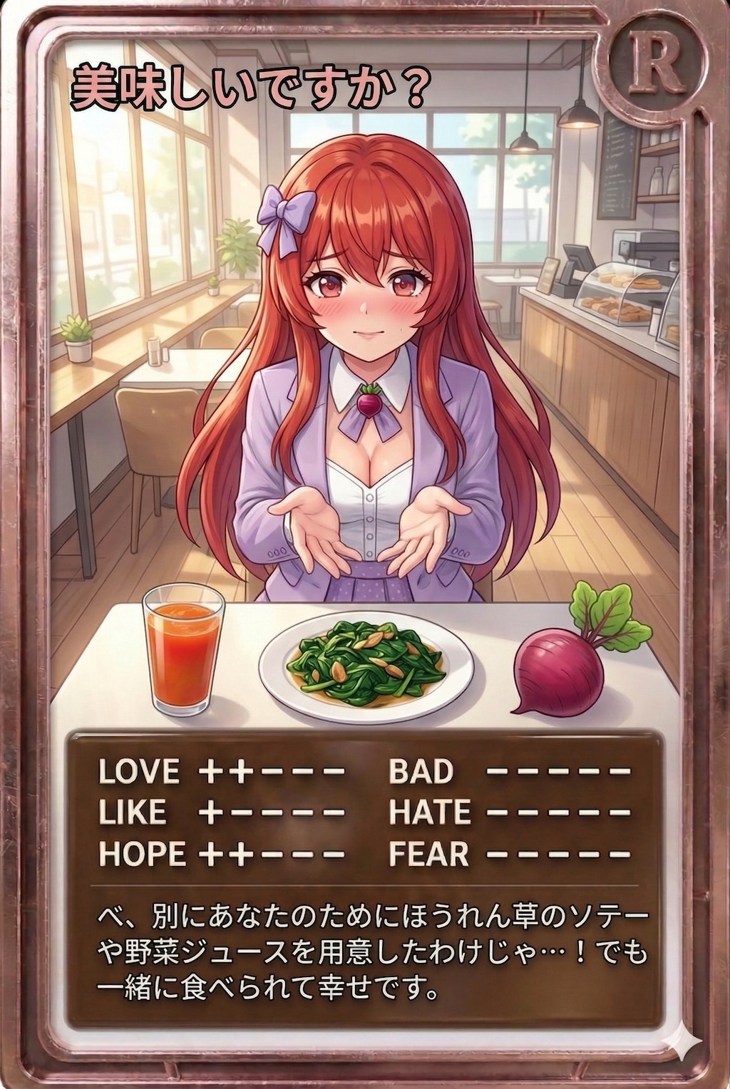 昼カード「美味しいですか？」