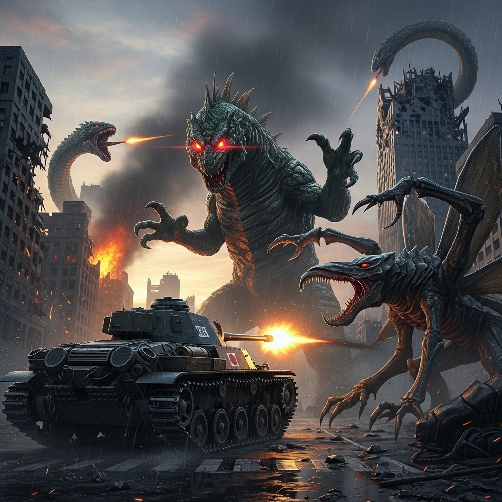 J隊VS怪獣