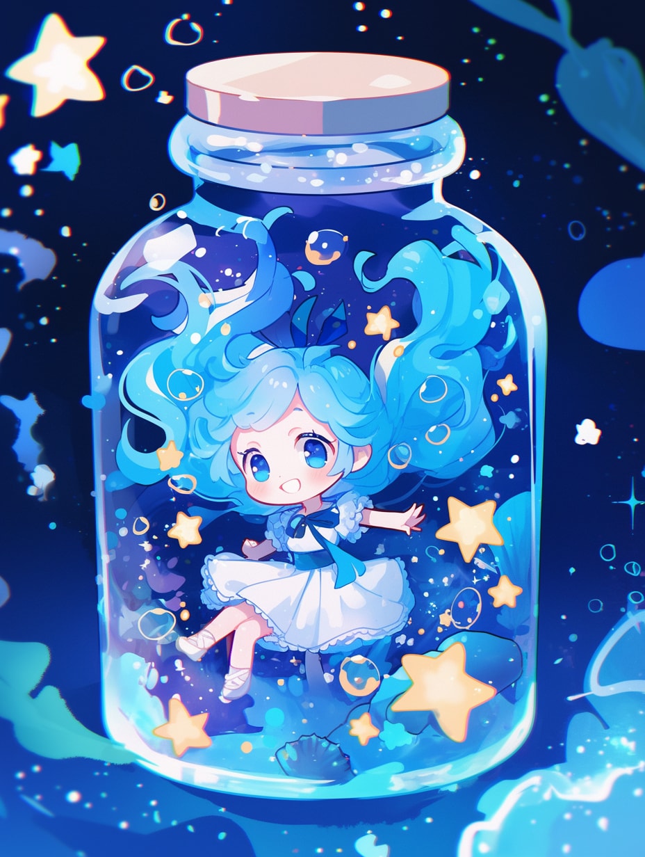 「瓶詰の少女」蒼69 | の人気AIイラスト・グラビア