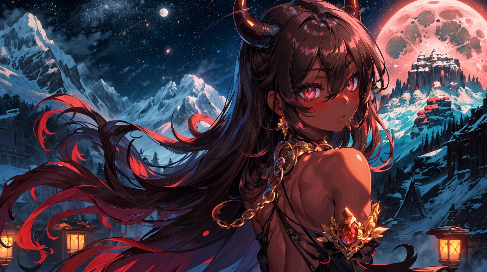 悪魔っ娘と夜景