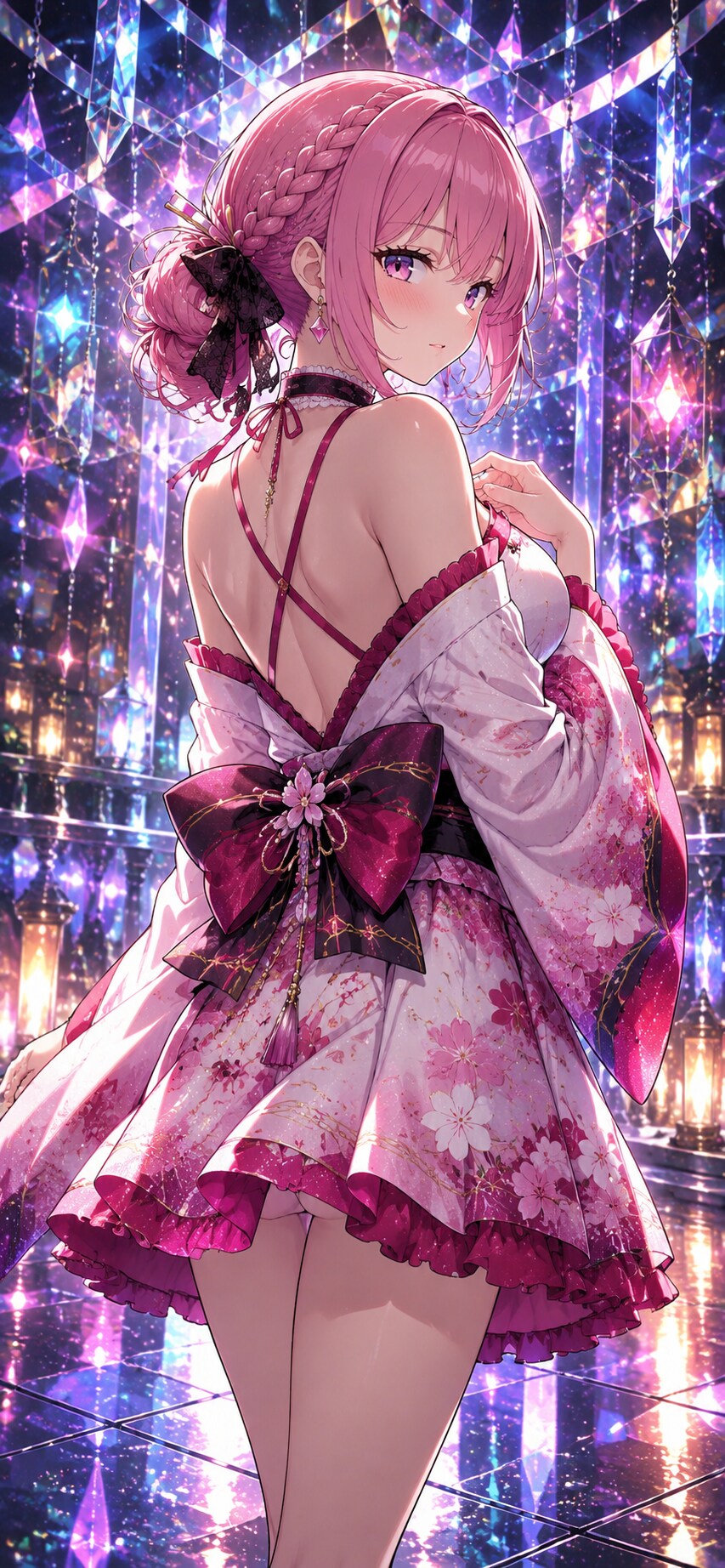 スマホ壁紙サイズ  👘 ̖́-‬和服ドレス絵理華