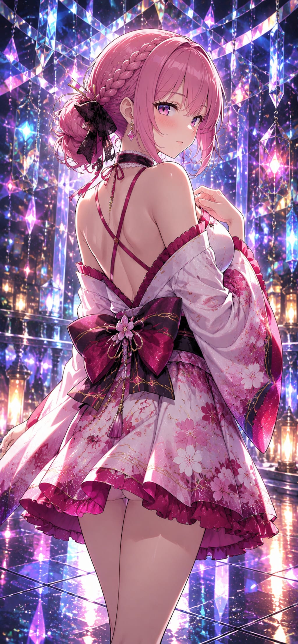 スマホ壁紙サイズ  👘 ̖́-‬和服ドレス絵理華