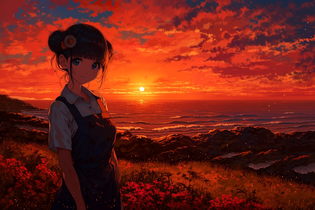 夕暮れのおだんごちゃん🍡✨139 | の人気AIイラスト・グラビア