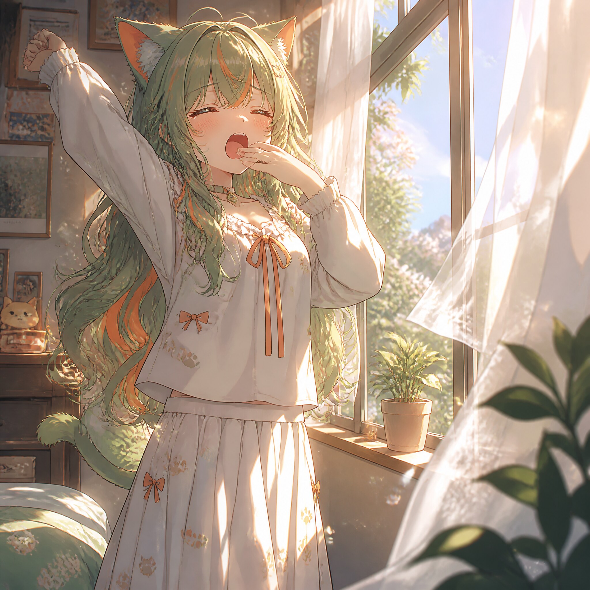 窓辺でおはよう（４）翠鈴　GPTimages2.0 | の人気AIイラスト・グラビア
