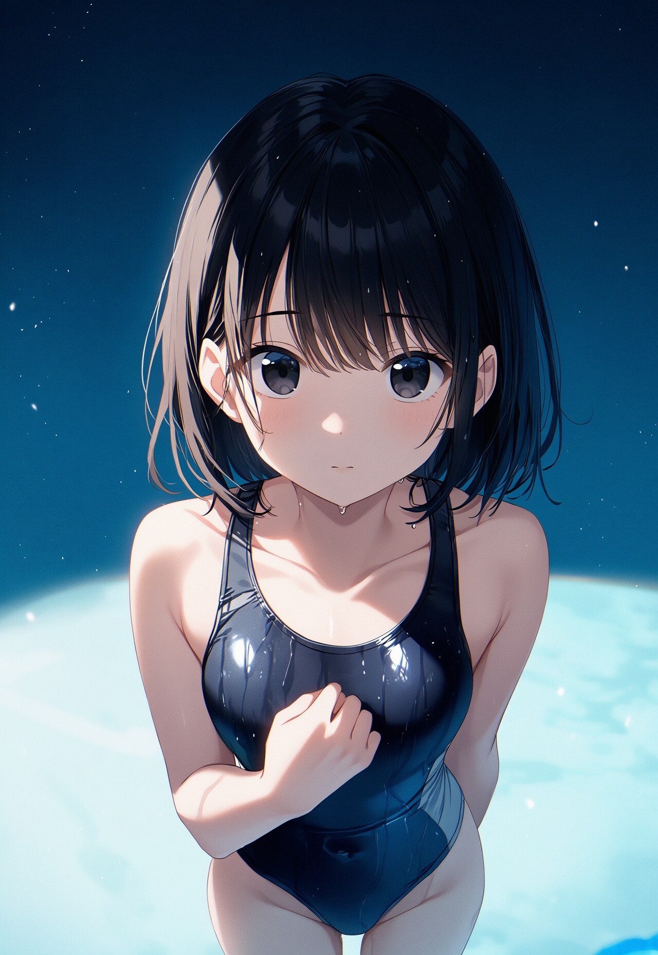 競泳水着少女