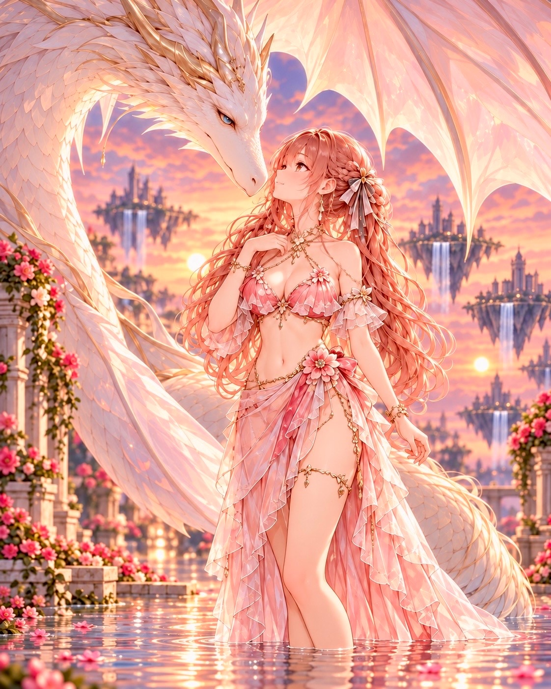 竜と過ごす天空の休日 | の人気AIイラスト・グラビア
