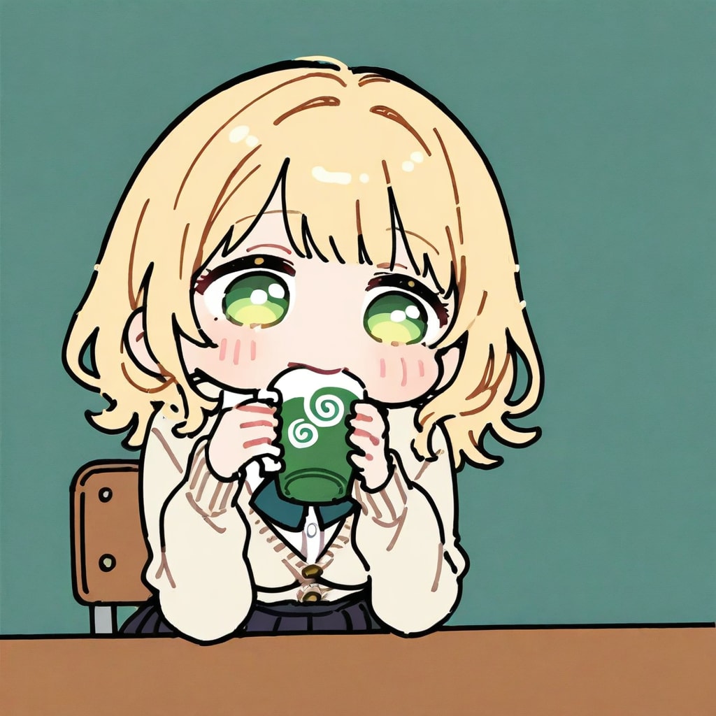 カップをくわえる沙也ちゃん | の人気AIイラスト・グラビア