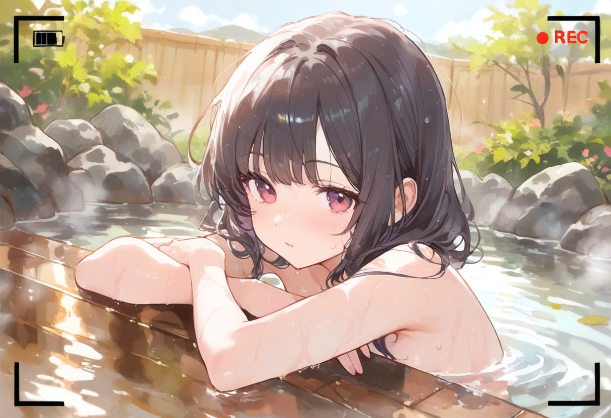 露天風呂(水彩タッチ)(2)
