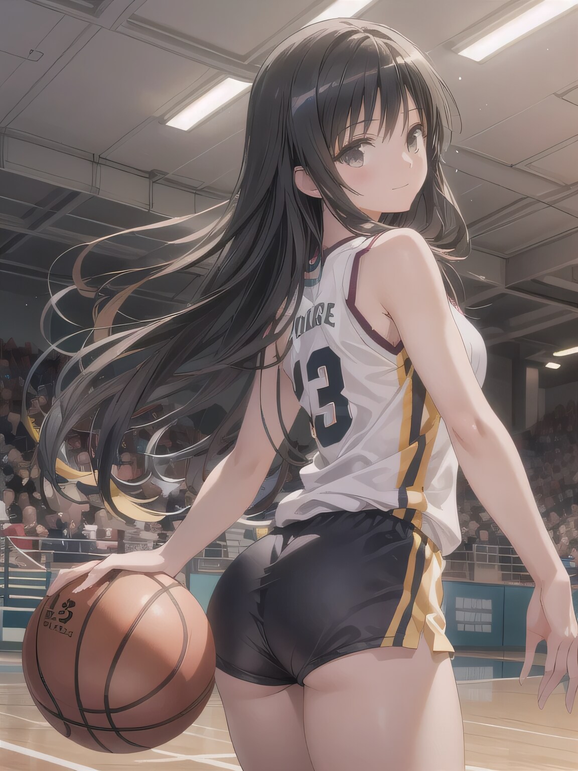 黒髪ロングでユニフォームの少女５ | の人気AIイラスト・グラビア