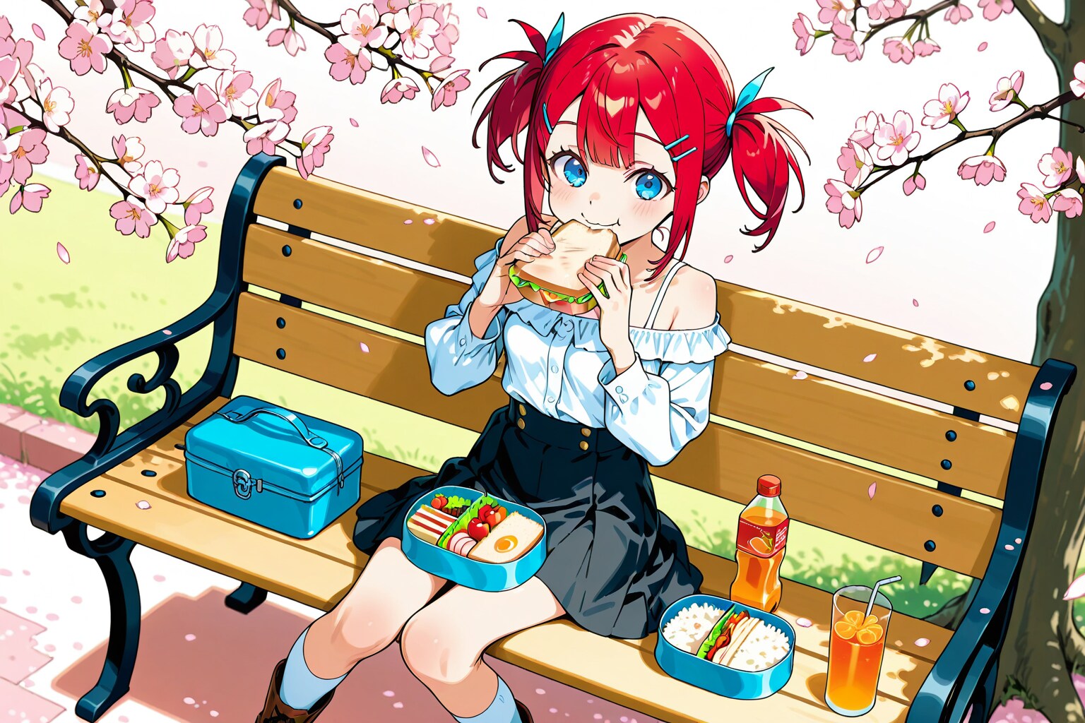 公園でお弁当小鈴ちゃん