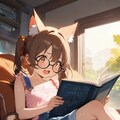 猫娘の読書 2枚目