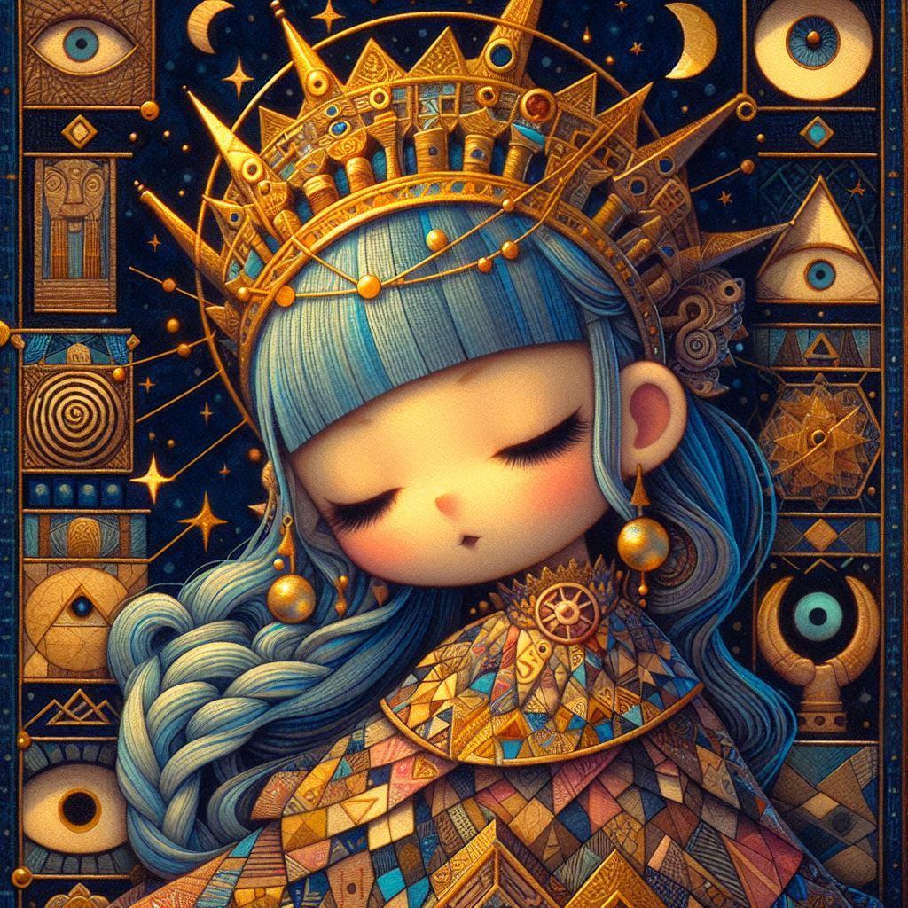居眠りする王妃