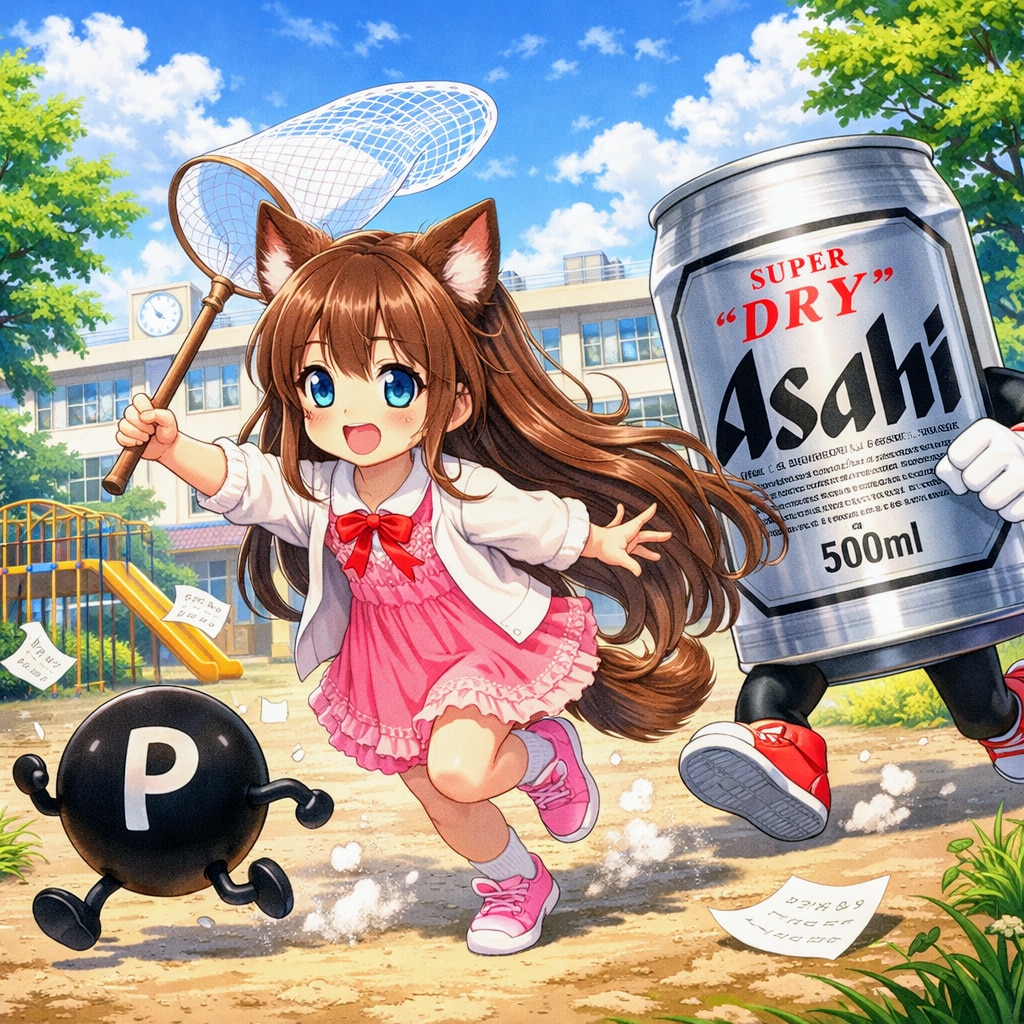 逃げる点Pを追いかける小さな女の子 | の人気AIイラスト・グラビア