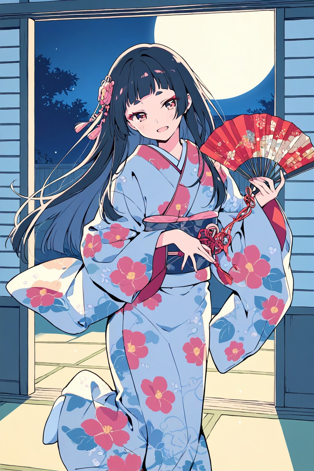 月夜に舞う