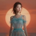 ブルーの水着 5枚目