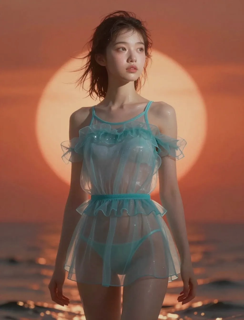 ブルーの水着