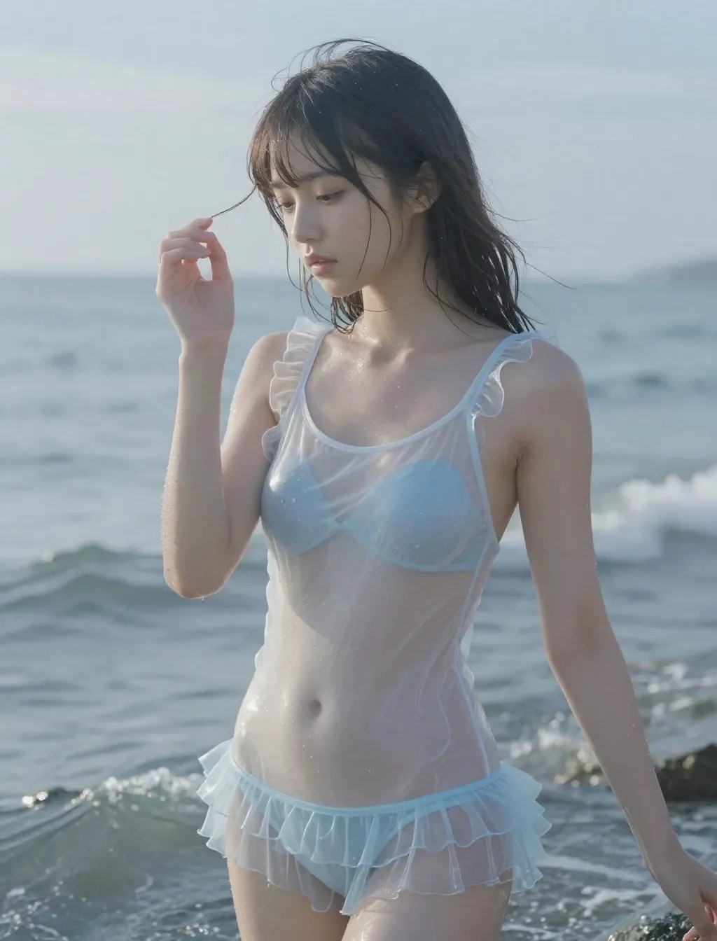 ブルーの水着