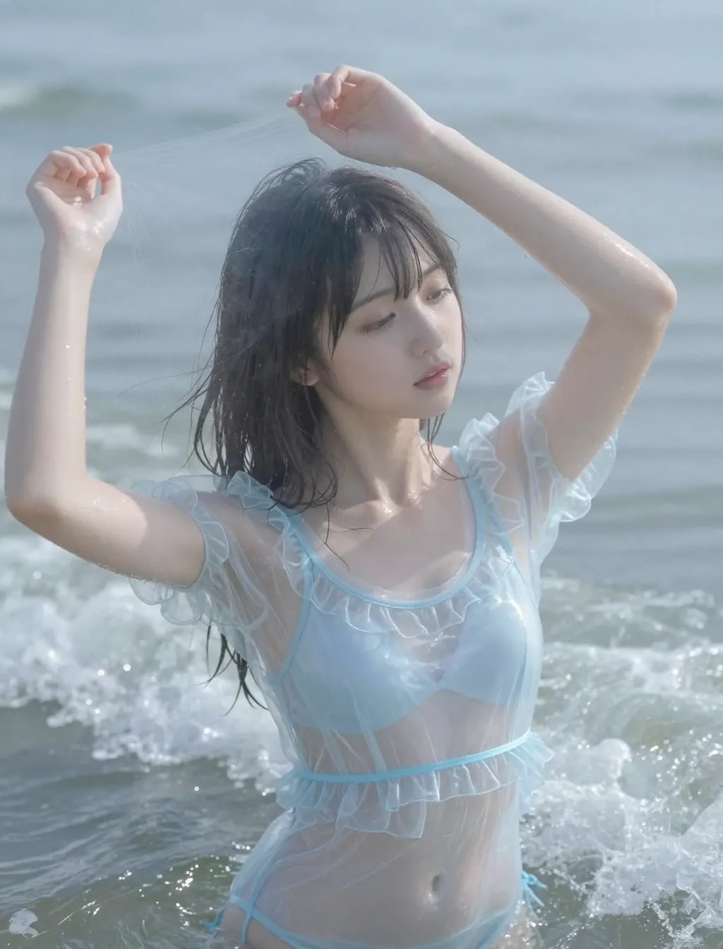 ブルーの水着