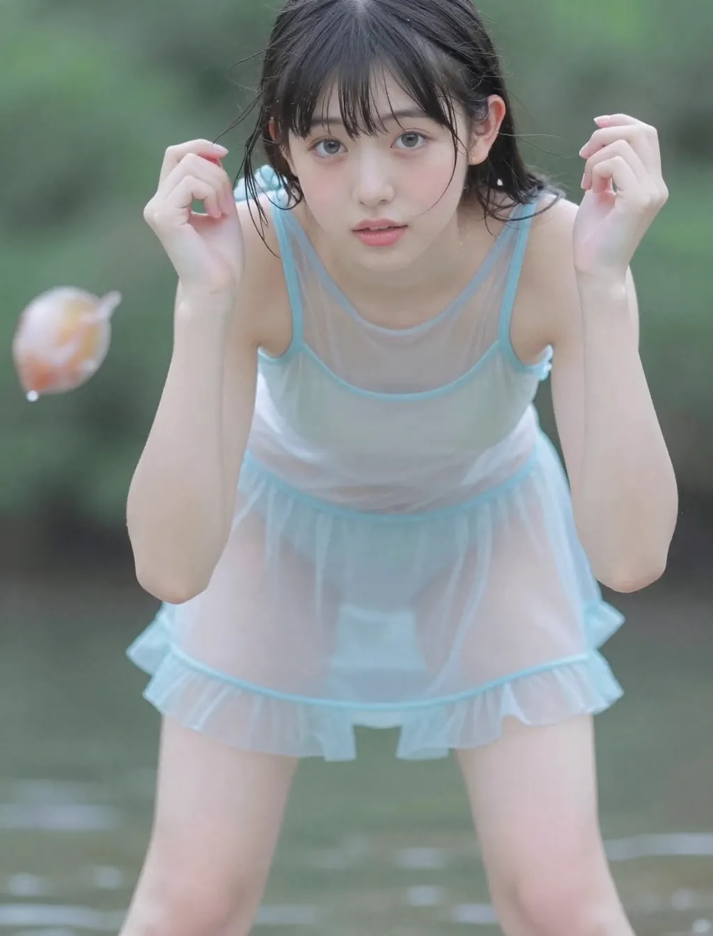 ブルーの水着