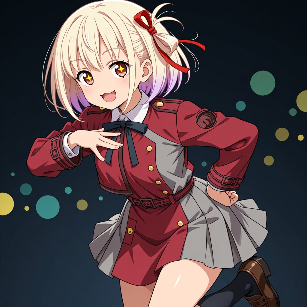 キービジュアル風に(リコリス・リコイル)