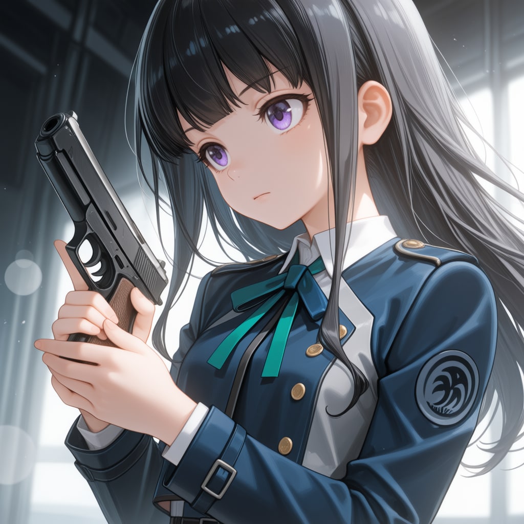 キービジュアル風に(リコリス・リコイル)