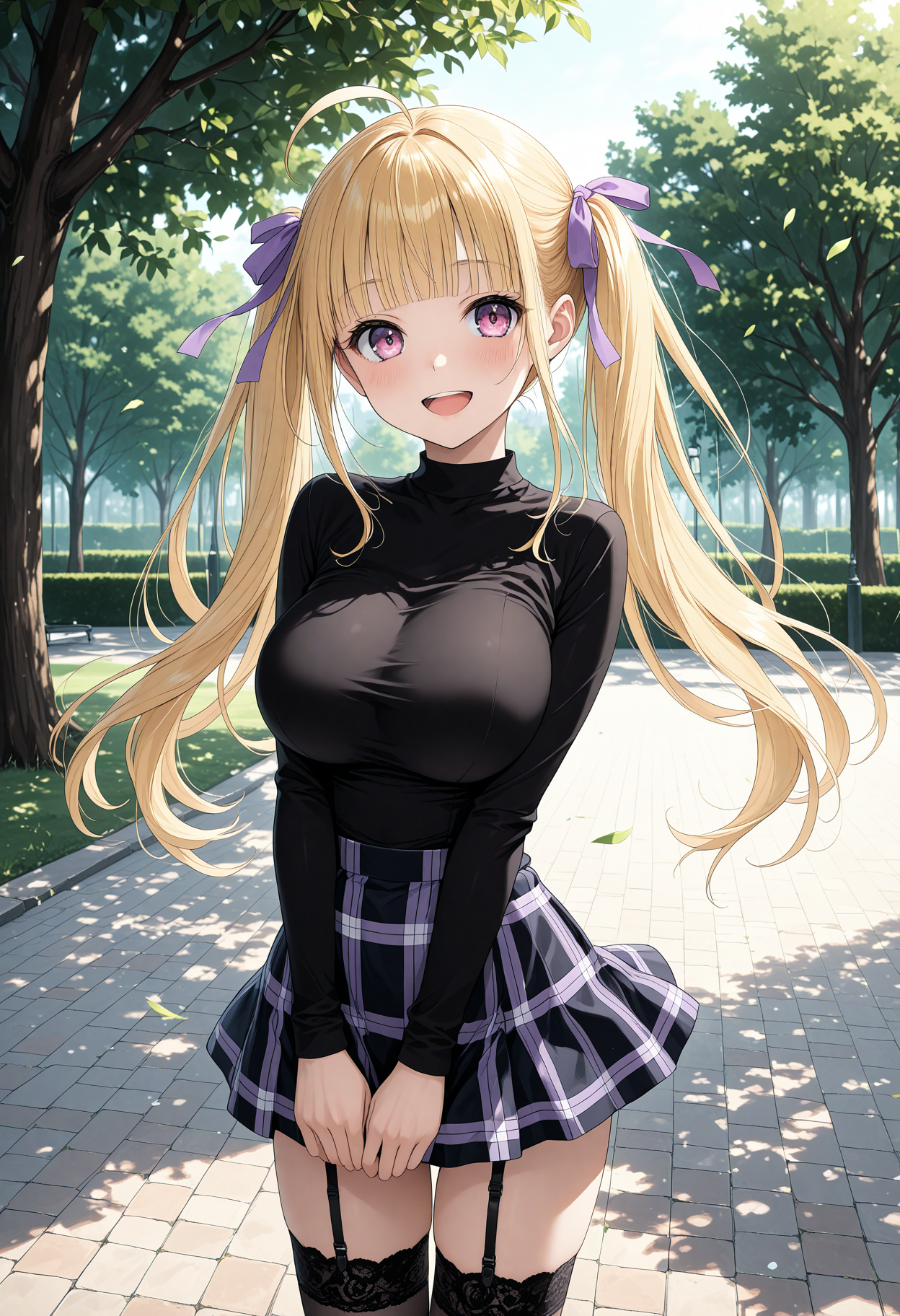 金髪ツインテ 公園デート | の人気AIイラスト・グラビア