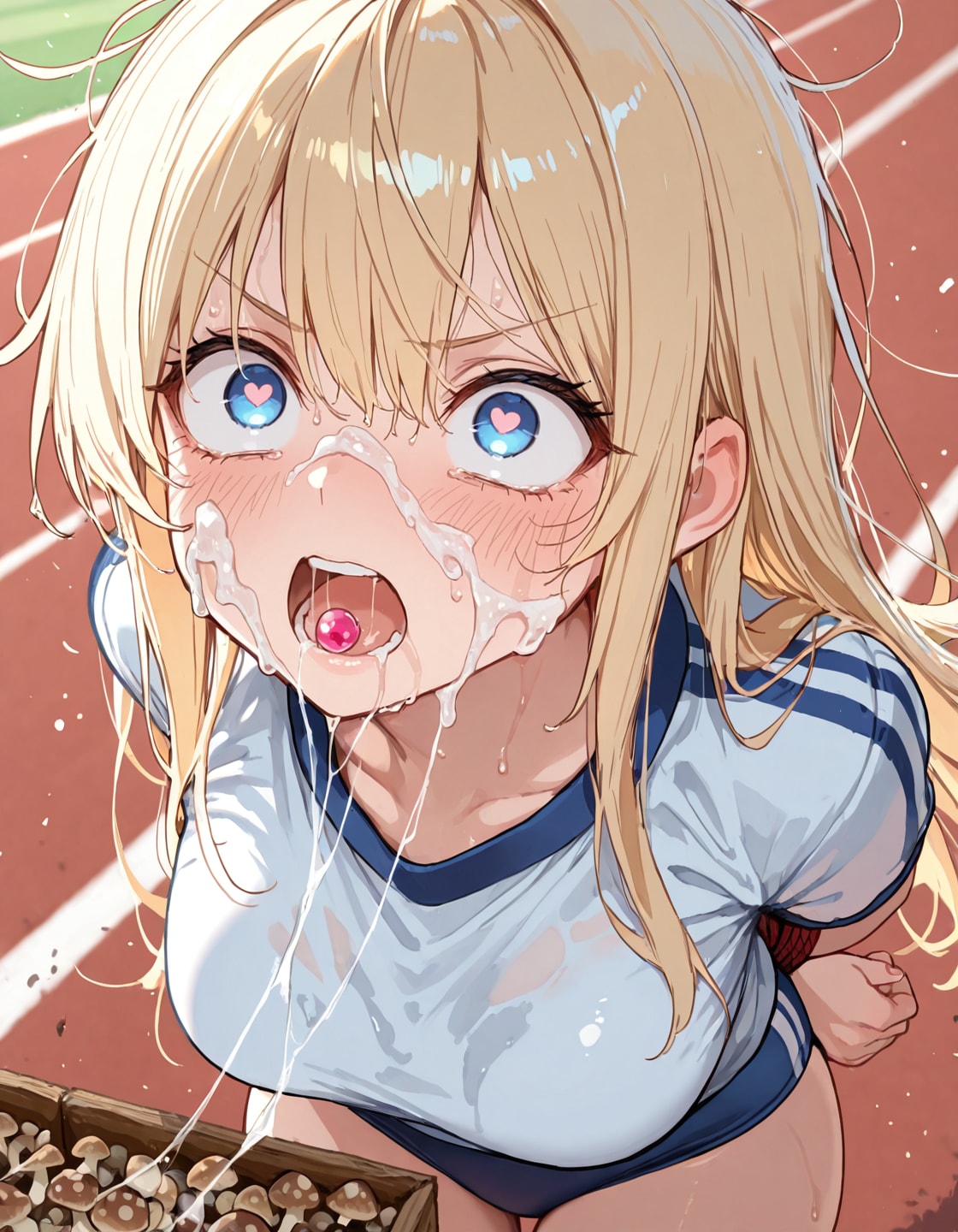 なめこの中から飴玉探し競争
