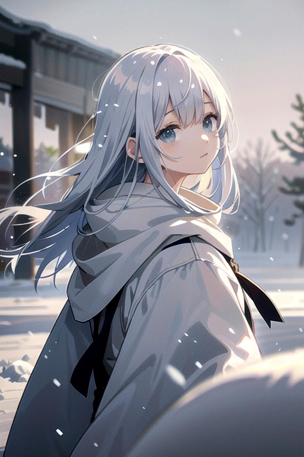 冬の空気と白髪ちゃん