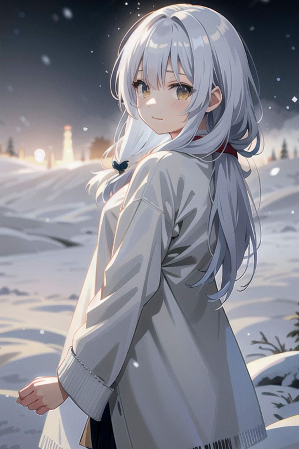 冬の空気と白髪ちゃん