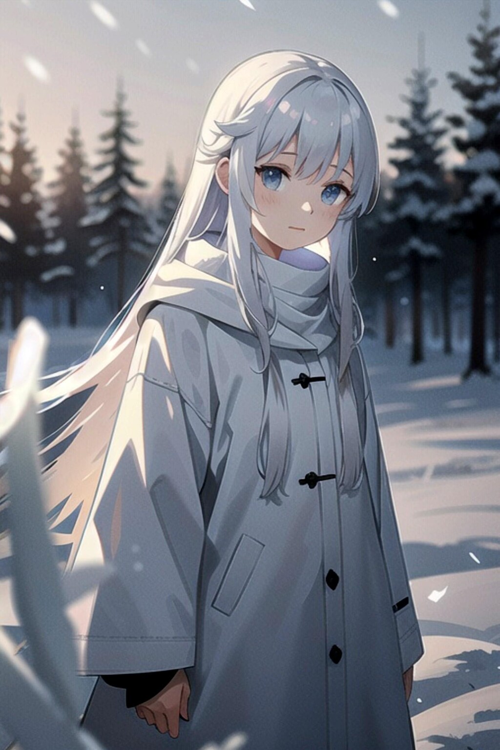 冬の空気と白髪ちゃん