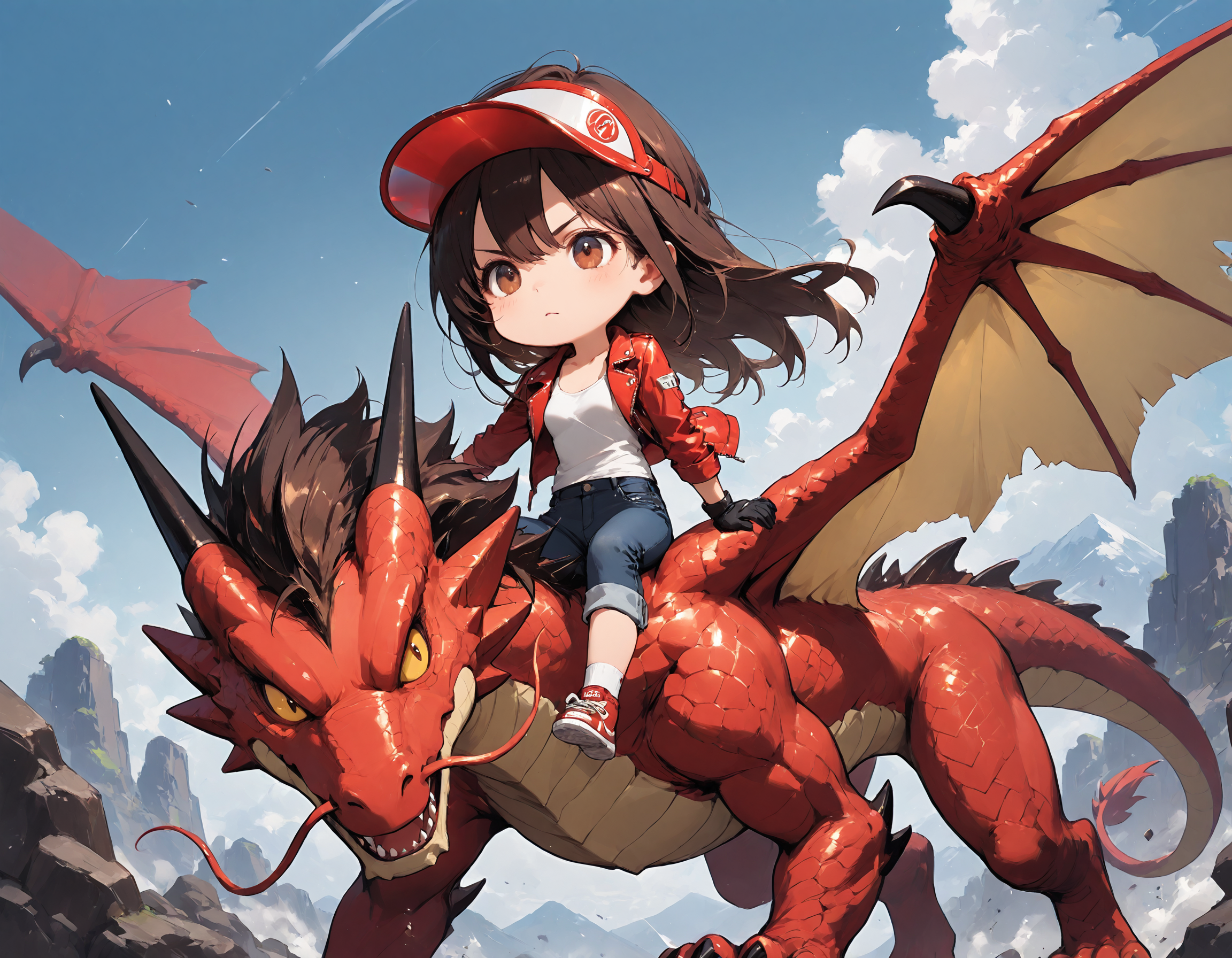 ドラゴンと友達になったちび美雪 | の人気AIイラスト・グラビア