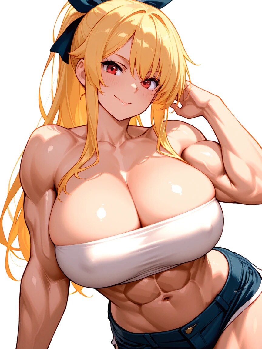 ポニーテールの筋肉女子