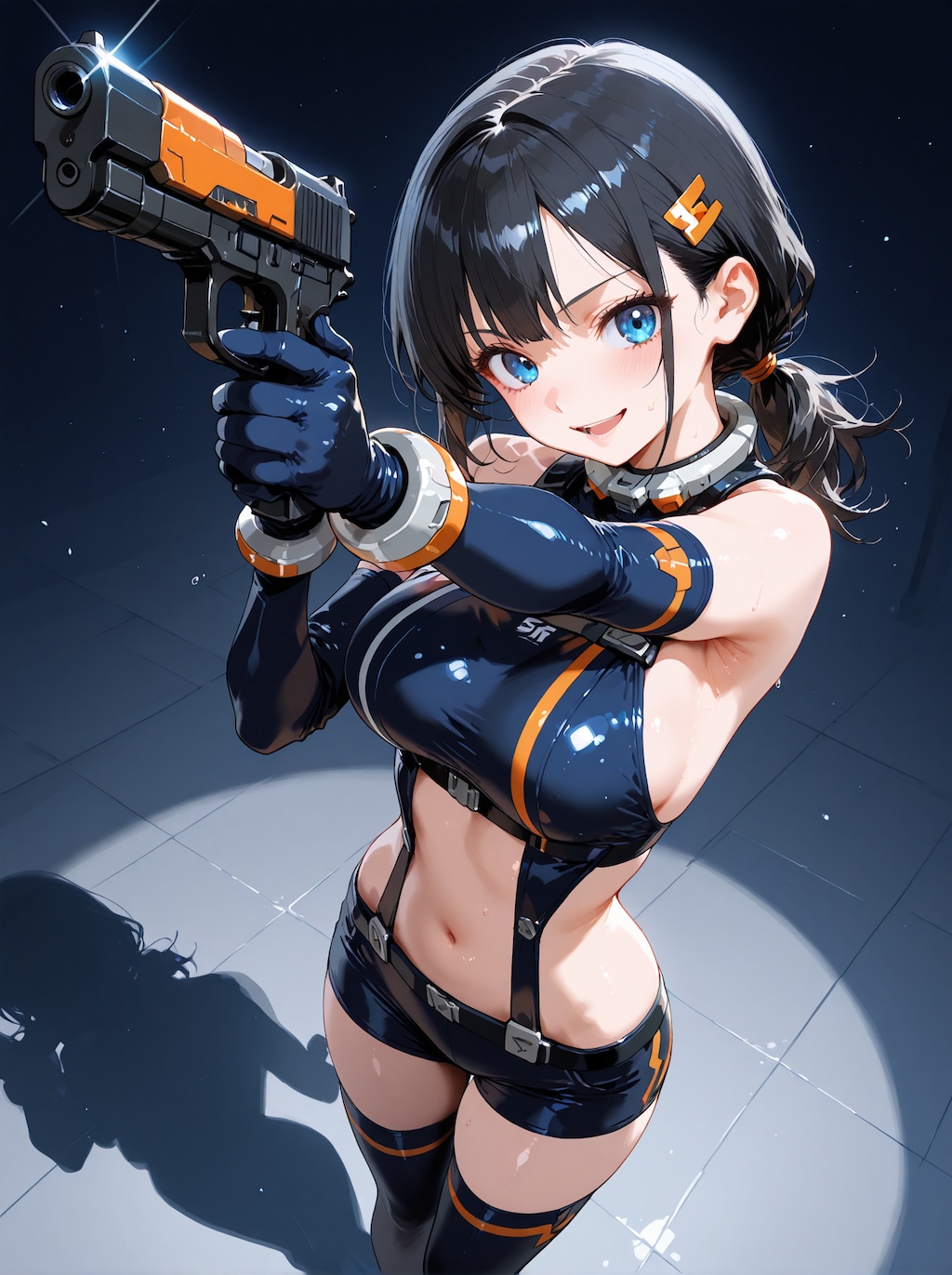 [12枚] サイバー系ゲーム衣装×銃