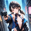 [12枚] サイバー系ゲーム衣装×銃 8枚目