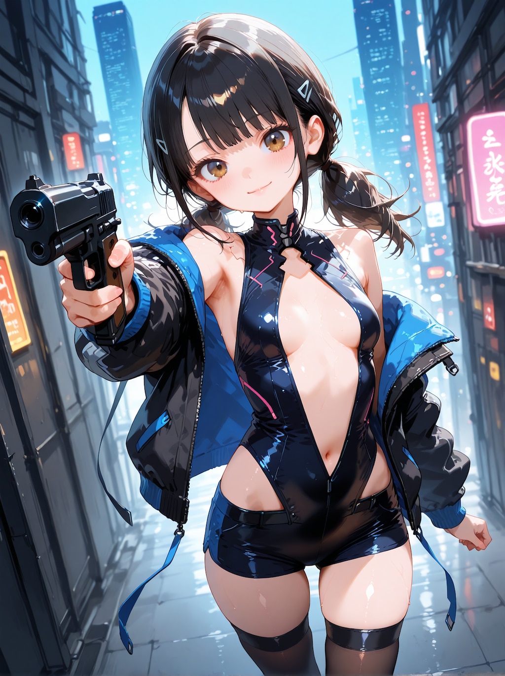 [12枚] サイバー系ゲーム衣装×銃