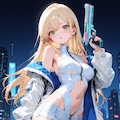 [12枚] サイバー系ゲーム衣装×銃 4枚目