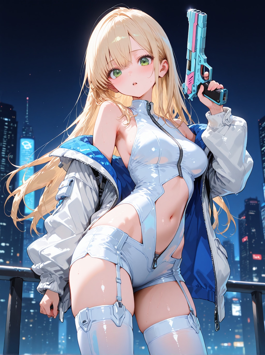 [12枚] サイバー系ゲーム衣装×銃